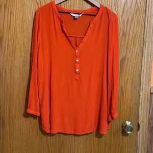 Old Navy the tunic shirt sz XXL‎ womens orange Halloween fall gauze
